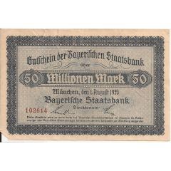 50 000 000 Mark Bayerische Staatsbank