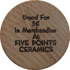 Wooden Nickel - Five Points Ceramics