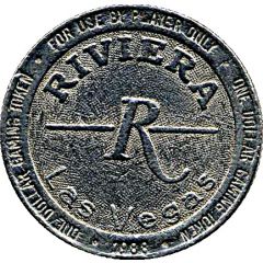 1 Dollar Gaming Token - Riviera Casino Las Vegas, Nevada