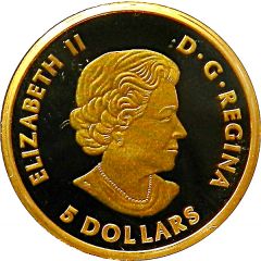 5 Dollars - Elizabeth II Sabre-tooth cat