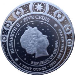 5 Cedis - Elizabeth II Posthumous, Unicorn