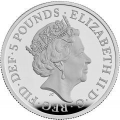 5 Pounds - Elizabeth II Red Dragon of Wales, Silver Proof