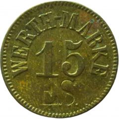 15 Pfennig Werth-Marke, Countermarked `ES`