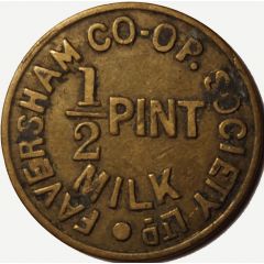Token - 1/2 Pint Milk Faversham CSL, Kent