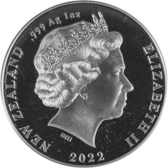1 Dollar - Elizabeth II 4th Portrait, Apteryx Owenii Kiwi, coloured