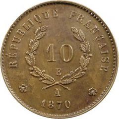10 centimes Essai en bronze, ballon monté