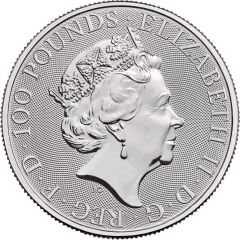 100 Pounds - Elizabeth II Black Bull of Clarence, 1 oz Fine Platinum