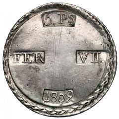 5 Pesetas Tarragona, curved crown