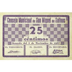 25 Céntimos San Miguel de Salinas