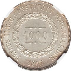 1000 Réis - Pedro II
