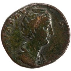Sestertius - Faustina the Elder AVGVSTA S C, Pietas