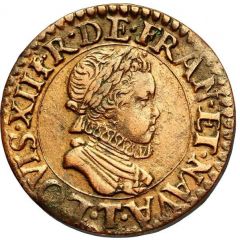 Double Tournois - Louis XIII Nantes mint, 1st type