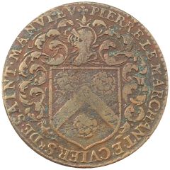 Token - Pierre le Marchant trésorier général des finances Caen 1627