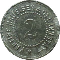 2 Pfennigs - Cannstatt Kantine Haueisen & Co