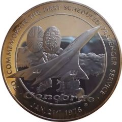 Medal - Concorde - 1st Scheduled Passenger Flight from London to Bahrain Silver