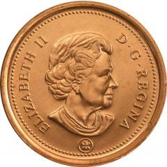 1 Cent - Elizabeth II 4th portrait, magnetic with RCM logo