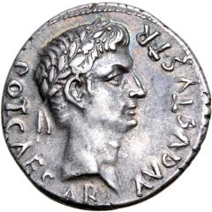 Denarius - Augustus L MESCINIVS RVFVS III VIR. S P Q R V PR RE CAES., Mars