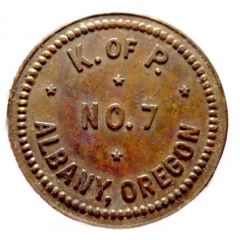25 Cents - Knights of Pythias No. 7 Albany, Oregon