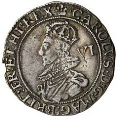 6 Pence - Charles I 3rd bust, group C