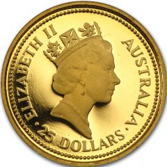 25 Dollars - Elizabeth II 3rd Portrait - Gold Nugget - Fathers Day - Bullion Coin
