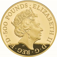 500 Pounds - Elizabeth II Black Bull of Clarence, Gold Proof