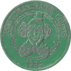 Mardi Gras Token - Krewe of Pontchartrain Pontchatrain`s Circus, green