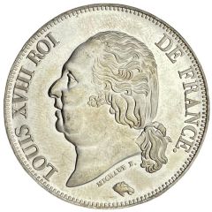 Reproduction - 5 francs Louis XVIII Bare head