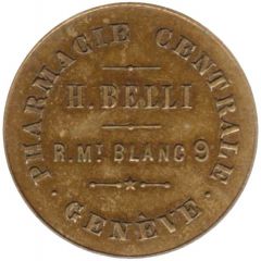 10 centimes - Pharmacie centrale H.Belli Geneva