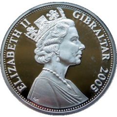 5 Pounds - Elizabeth II Horatio Nelson on compass