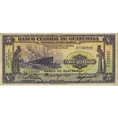 5 Quetzales Banco de Guatemala; Provisional issue