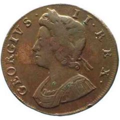 1/2 Penny - George II young bust