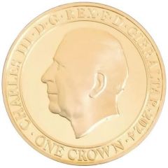 1 Crown - Charles III Winston Churchill - The Great Orator, Gold Plated