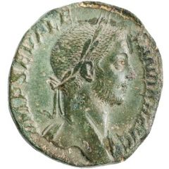 Sestertius - Severus Alexander P M TR P VIII COS III P P S C, Mars and Virtus