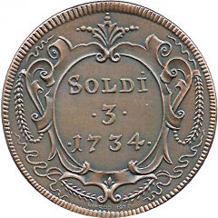 3 Soldi - Gorizia 1734 Restrike