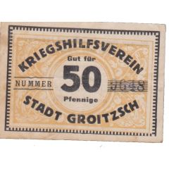 50 Pfennigs Groitzsch; Kriegshilfsverein