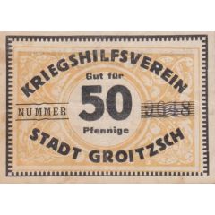 50 Pfennigs Groitzsch; Kriegshilfsverein