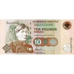 10 Pounds Clydesdale Bank