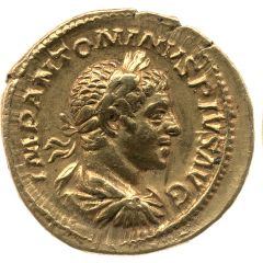 Aureus - Elagabalus P M TR P IIII COS III P P, Sol