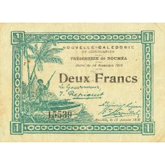 2 Francs penal text in 4 lines on reverse