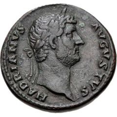 Dupondius or As - Hadrian CLEMENTIA AVG COS III P PS C, Clementia