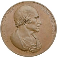 Medal - George III Death of Watt, G. Mills, bronze