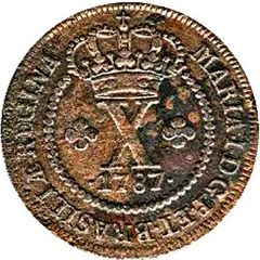 10 Réis - Maria I Large Type, Low and High Crowns, Lisbon Mint