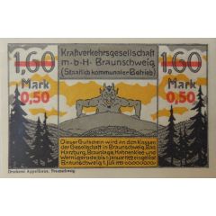 0.50 Mark Kraftverkehrsgesellschaft, overprint on 1.60 Mark