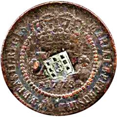 80 Réis - Maria I and Pedro III Countermarked on 40 Reis, KM#203