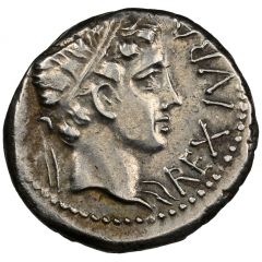 Denarius - Juba II and Cleopatra Selene Caesarea