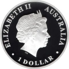 1 Dollar - Elizabeth II 4th Portrait - discover Australia - Kookaburra