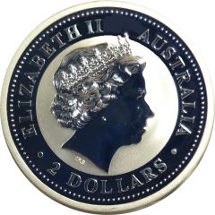2 Dollars - Elizabeth II 4th Portrait - Australian Kookaburra - Silver Bullion Coin
