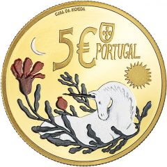 5 Euros The Unicorn, gold