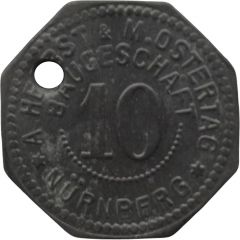 10 Pfennig - Nürnberg A. Herbst and M. Ostertag Baugeschäft