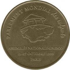 Jeton touristique - Monnaie de Paris - Assemblée Nationale-UNESCO - Parlement Mondial des Enfants 1999